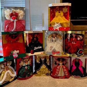Barbie Happy Holiday Collector Doll Lot 1988-1998- Assorted Holiday Gowns